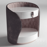 Trueliving Round White Side Console Table H 34" x W 36" x D 12"